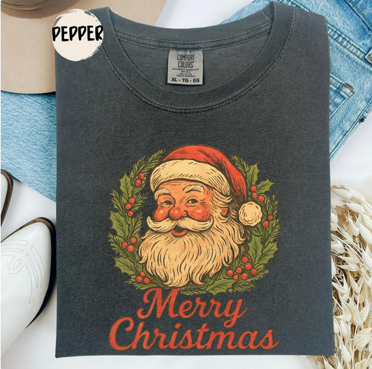 Vintage Christmas Shirt, Retro Santa Christmas Tee, Merry Christmas Shirt