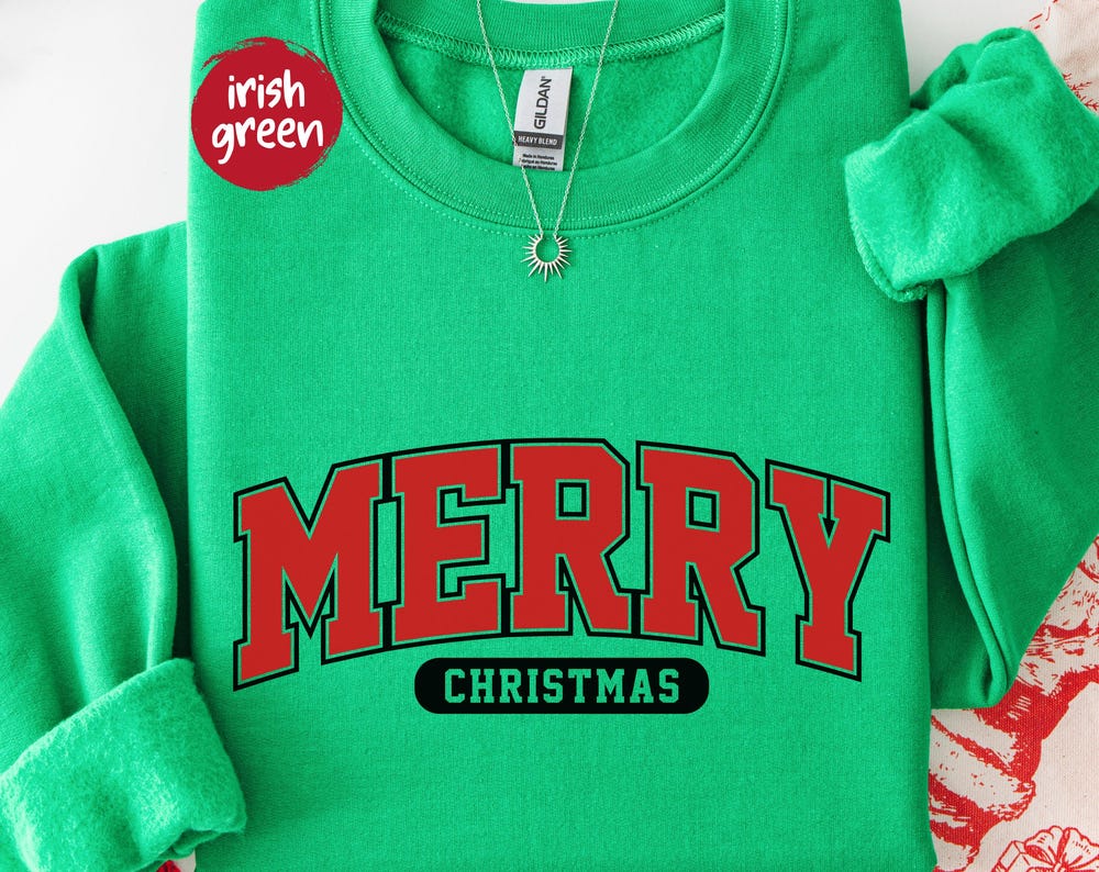 Merry Christmas Sweatshirt, Retro Christmas Sweatshirt